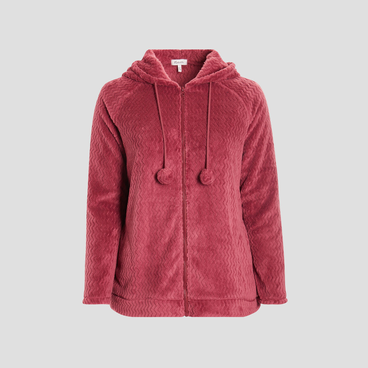 Veste de pyjama à capuche rose framboise femme grande taille