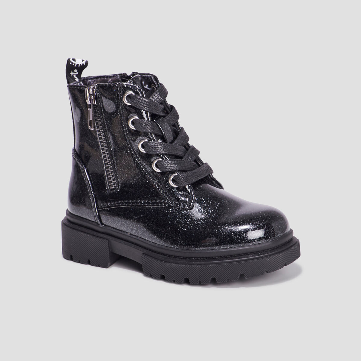 Bottines crant&eacute;es &agrave; paillettes noir fille