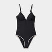 Maillot de bain une pi&egrave;ce d&eacute;tails brod&eacute;s noir femme