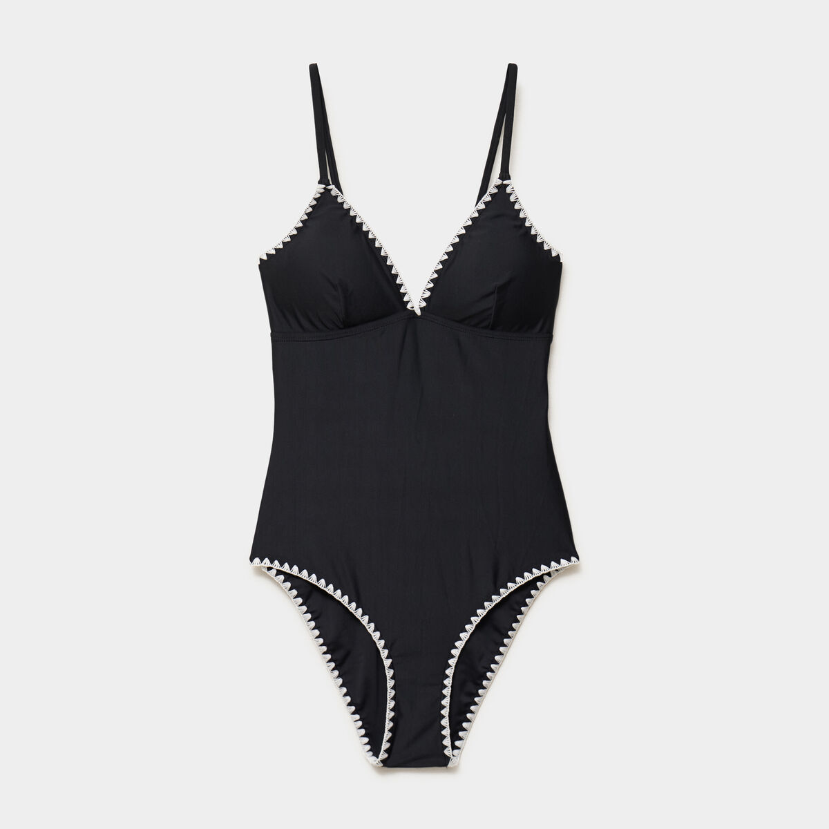 Maillot de bain une pi&egrave;ce d&eacute;tails brod&eacute;s noir femme