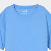 T-shirt col rond manches courtes coton bleu clair fille