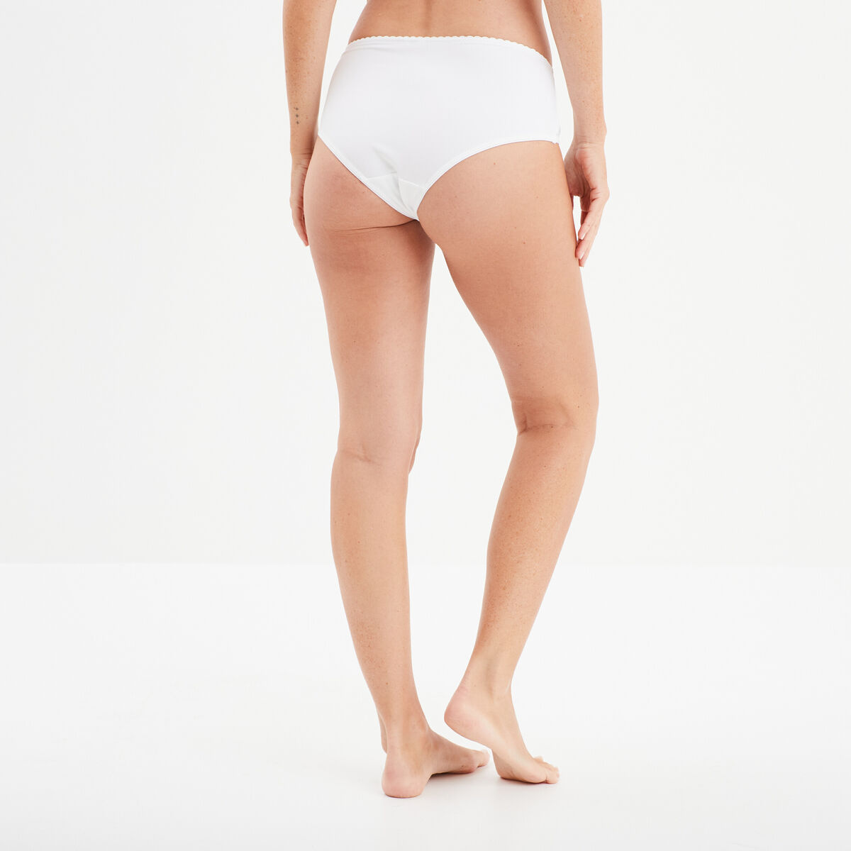 Culotte effet gainant microfibre blanc femme