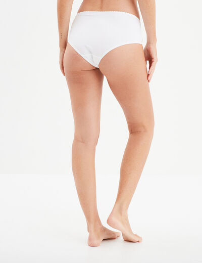 Culotte effet gainant microfibre blanc femme