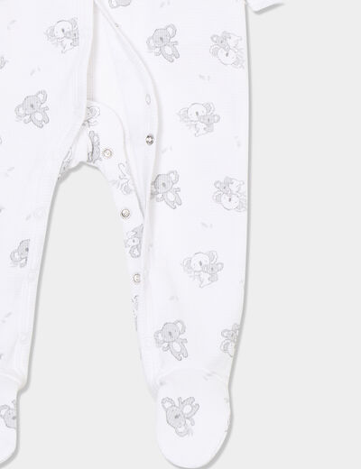 Dors-bien manches longues boutonné coton blanc bébé