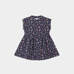 Robe patineuse manches courtes bleu marine bébé fille