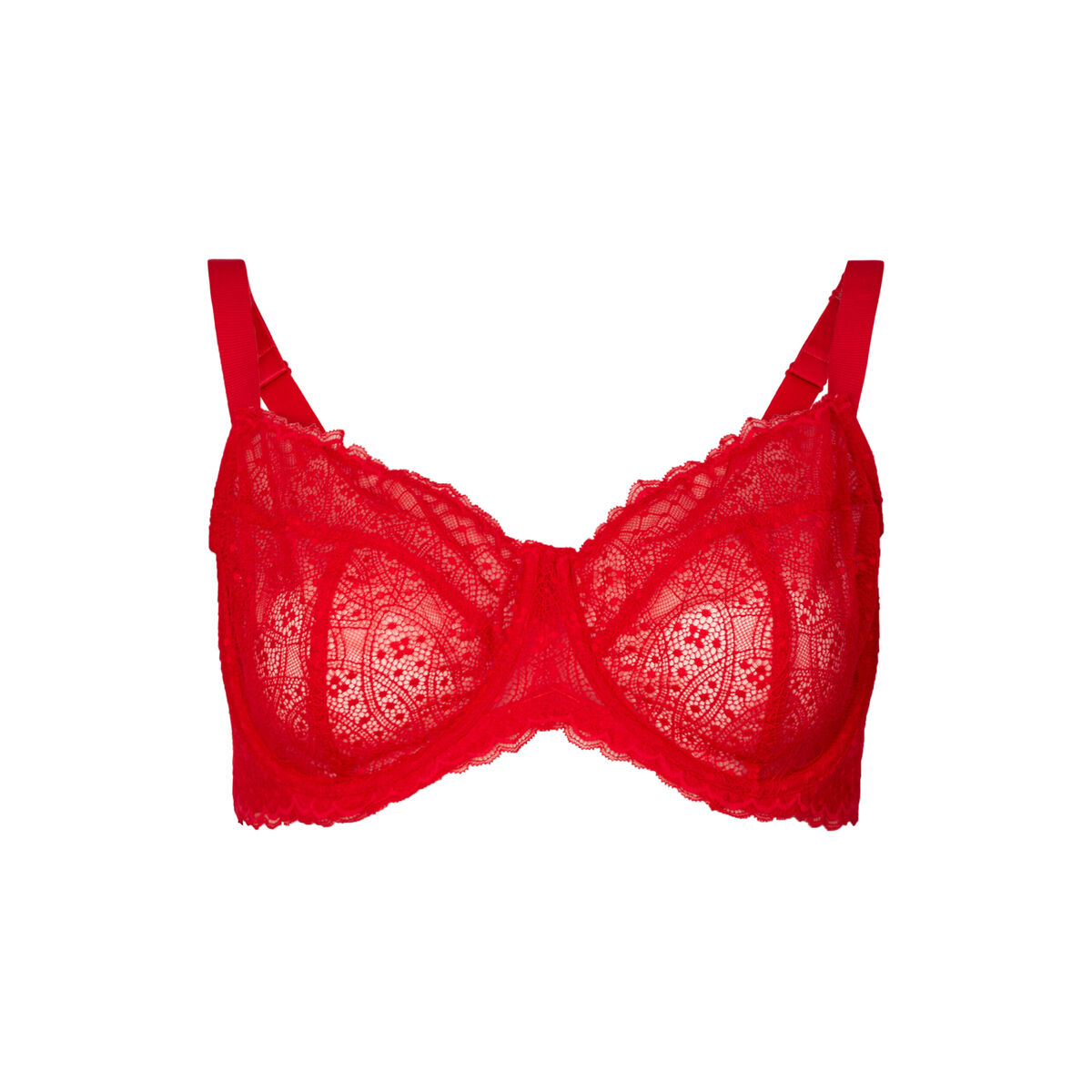 Soutien-gorge emboîtant en dentelle rouge femme grande taille