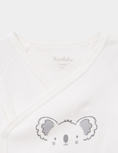 Ensemble 2 pi&egrave;ces coton blanc b&eacute;b&eacute;