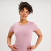 T-shirt de sport court ajust&eacute; mauve femme