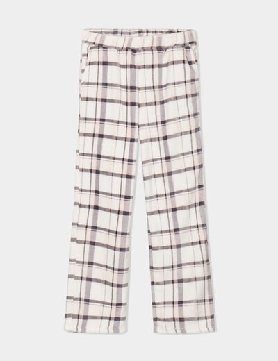 Pantalon de pyjama effet polaire gris femme