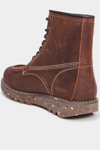 Bottines crantées en cuir Kickers Para orange clair homme