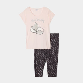 ensemble pyjama corsaire modavista rose clair femmegt Ensemble pyjama corsaire Modavista rose clair femme grande taille