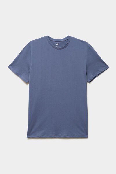 T-shirt droit en coton manches courtes bleu lavande homme