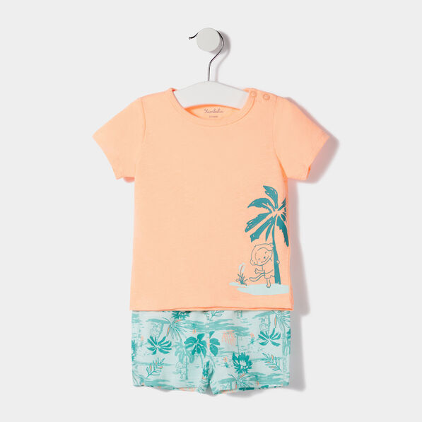 Ensemble 2 pièces Kimbaloo bleu turquoise bébé garçon
