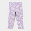 Legging 3/4 &eacute;lastiqu&eacute; coton parme fille