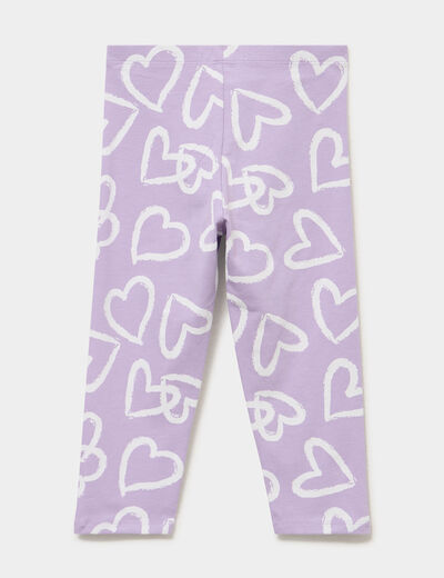 Legging 3/4 &eacute;lastiqu&eacute; coton parme fille