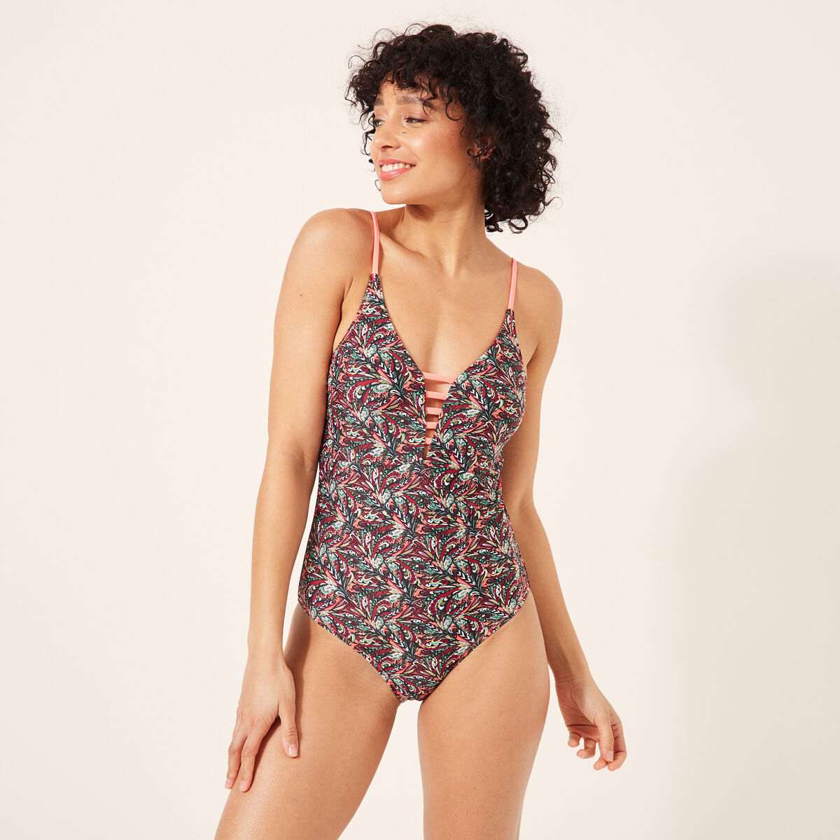 Maillot de bain une pi&egrave;ce multicolore femme