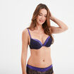 Soutien-gorge dentelle maxi push-up violet foncé femme