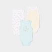 Lot 3 body sans manches coton vert turquoise bébé