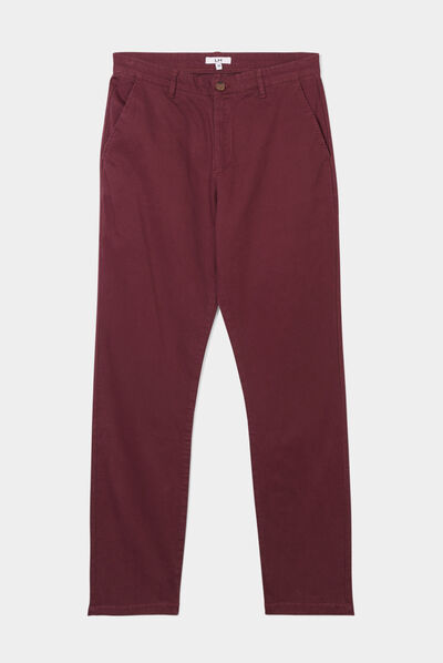 Pantalon chino prune homme