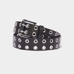 Ceinture avec oeillets gris argent femme