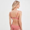Soutien-gorge corbeille micro dentelle rose poudrée femme