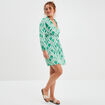 Robe courte trapèze satin Mosquitos vert menthe femme