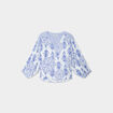 Blouse fluide col tunisien blanc femme