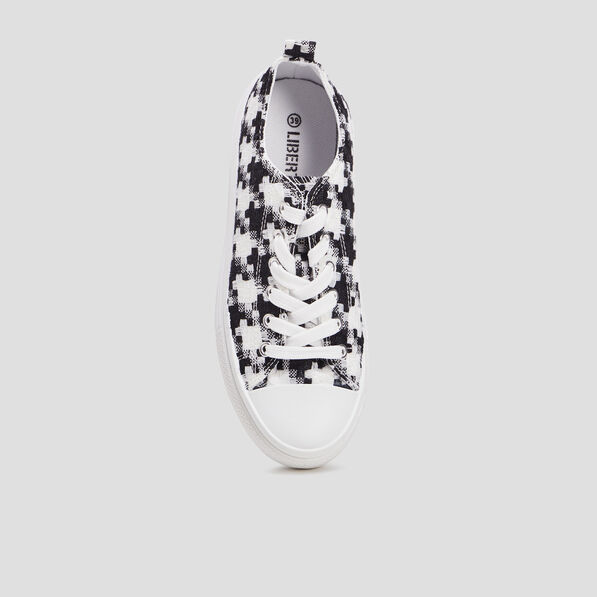 Tennis à lacets en toile Liberto noir femme