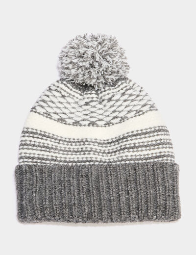 Bonnet &agrave; pompon gris gar&ccedil;on