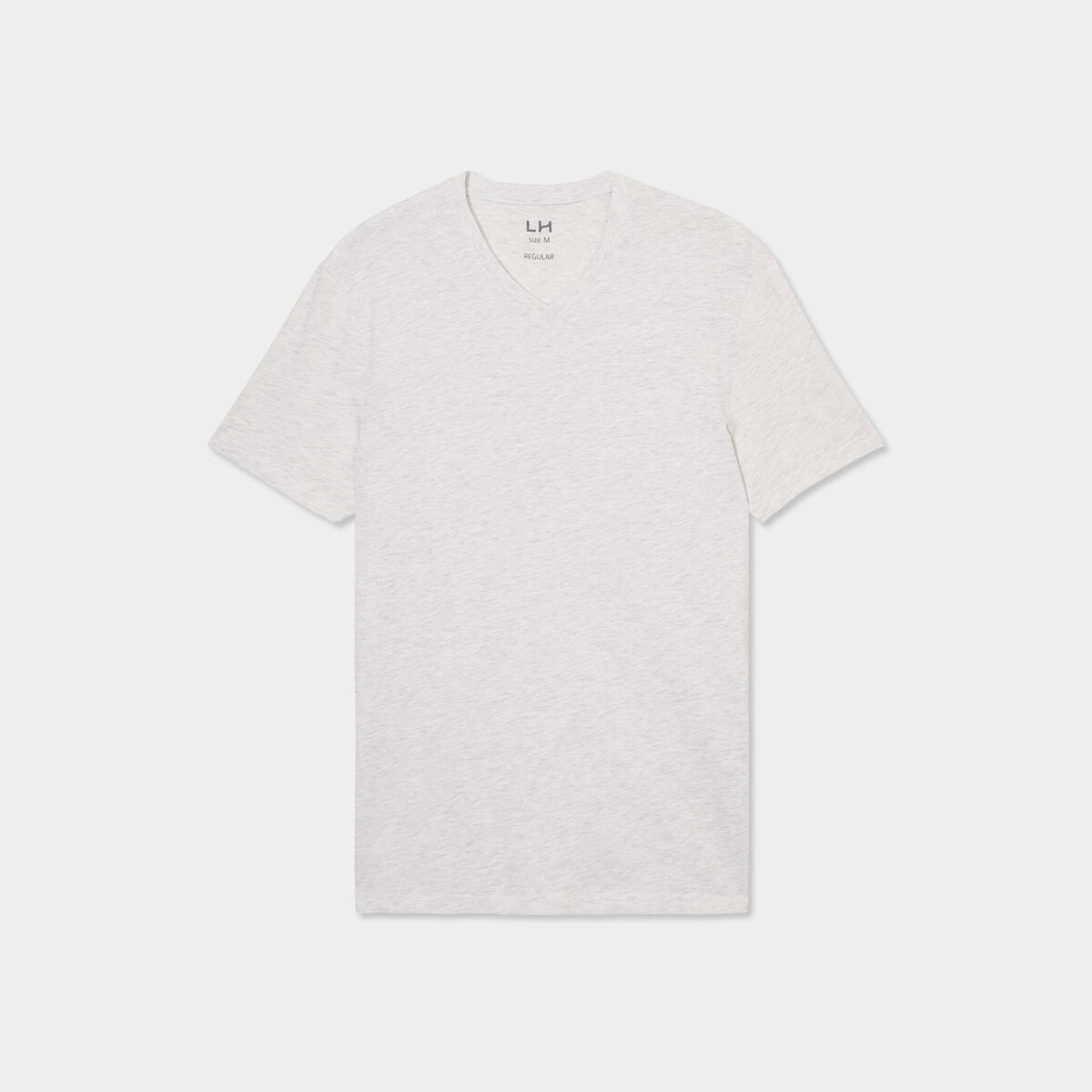 T-shirt droit col V ecru homme
