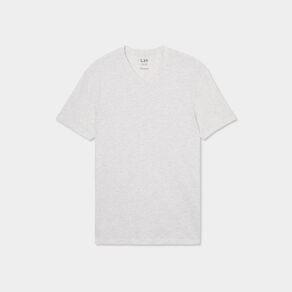 T-shirt droit col V ecru homme