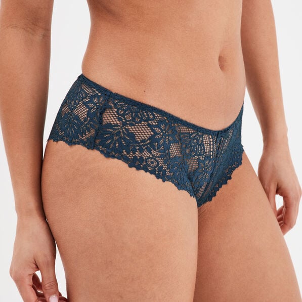 shorty en dentelle bleu canard femme Shorty en dentelle bleu canard femme