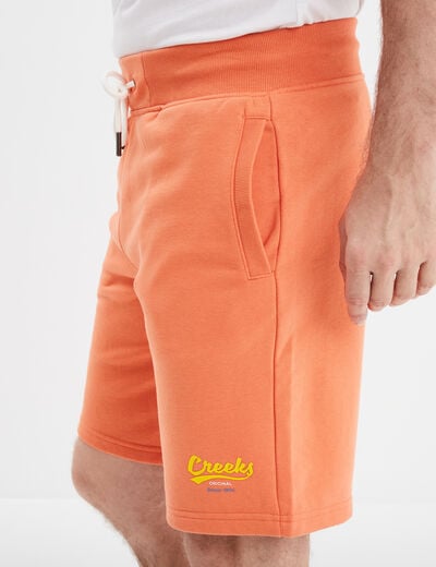 Short de jogging droit à coulisse orange homme