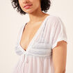 Robe de plage ajourée blanc femme