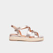 Sandales en cuir semelles corde jaune or femme