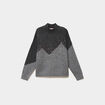 Pull col montant &agrave; sequins oversize gris fonc&eacute; femme