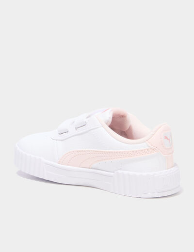Tennis &agrave; scratchs Puma Carina 3.0 Floral rose clair fille
