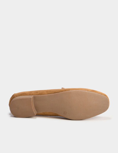 Mocassins effet suédine marron femme