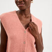 Gilet sans manches col en V rose fushia femme