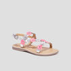 Sandales brides fleurs en cuir Creeks rose fille