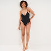 Maillot de bain une pi&egrave;ce d&eacute;tails brod&eacute;s noir femme