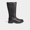 Bottes crantées à bout rond avec boucles noir fille