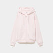 Sweat zipp&eacute; &agrave; capuche molleton rose clair femme