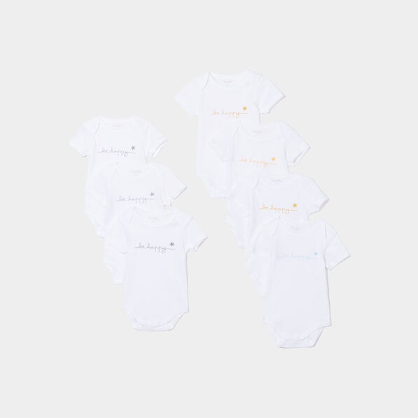lot 7 bodies us coton manches courtes blanc bebe Lot 7 bodies US coton manches courtes blanc bébé
