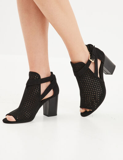Sandales &agrave; talons noir femme