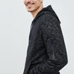 Sweat zipp&eacute; &agrave; capuche en molleton noir homme