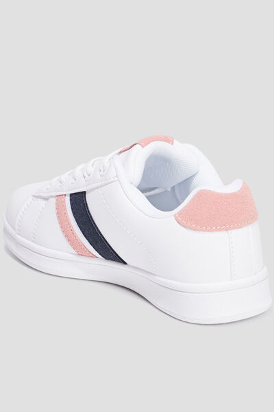 Baskets &agrave; lacets blanc fille