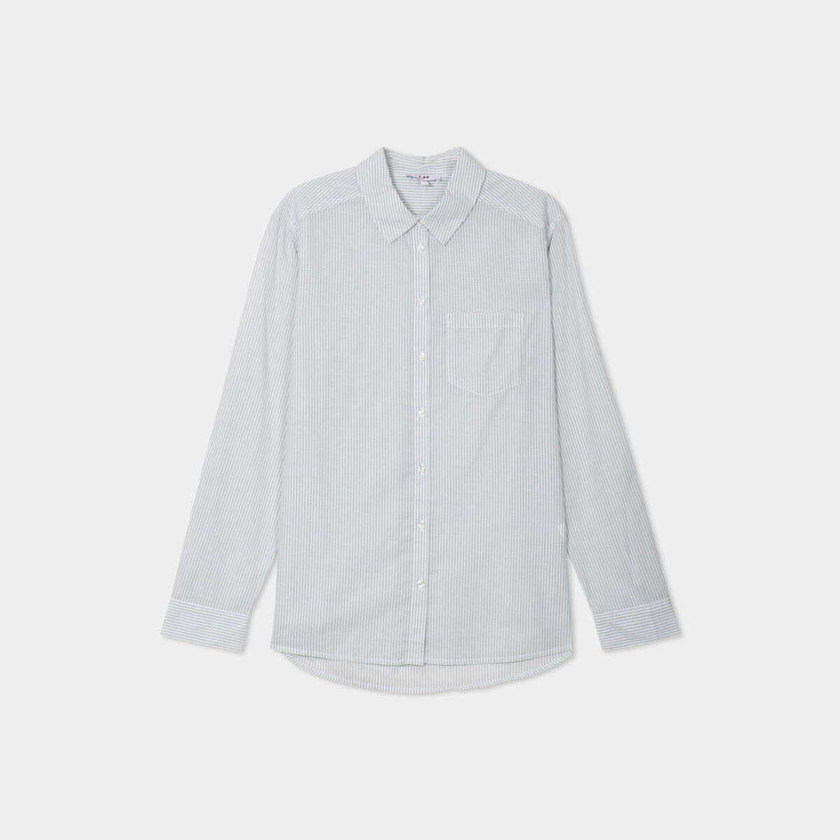 Chemise manches ajustables 1 poche coton vert kaki femme