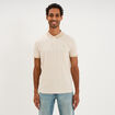 Polo slim manches courtes stretch beige homme