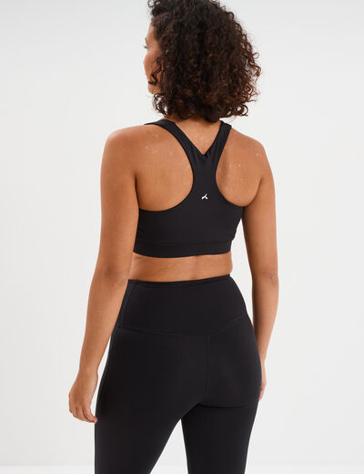 Brassi&egrave;re de sport dos nageur noir femme